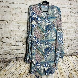 Brigitte Bardot Paisley Button Up Long Tunic M/L